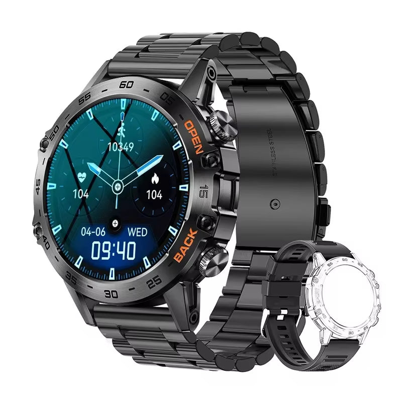 Smart Watch K52 Bluetooth Call 1.39Inch IPS Big Screen 400Mah Long Standby Health Monitoring Outdoor Sport Men Women Smartwatch